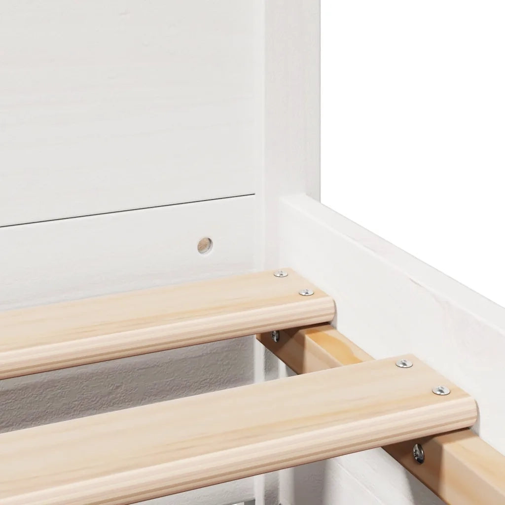Letto senza Materasso Bianco 90x190 cm in Legno Massello Pino 3301810