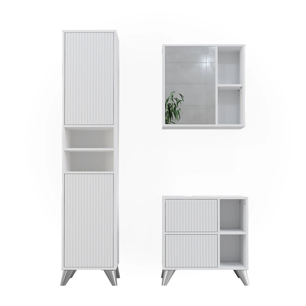 Vicco Set di mobili da bagno Bianco 3 parti