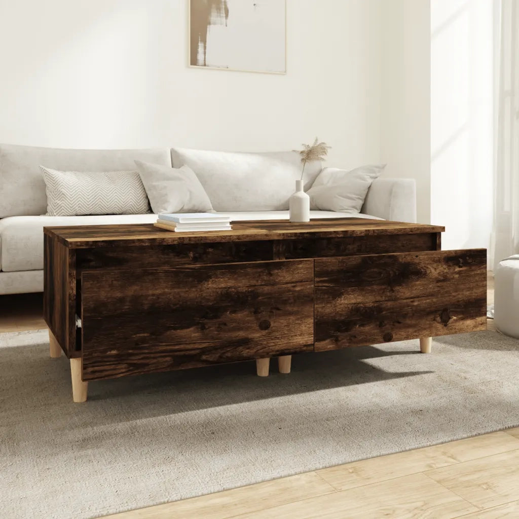 Tavolini 2 pz | Tavolo laterale Rovere Fumo 50x46x35cm in Legno Multistrato