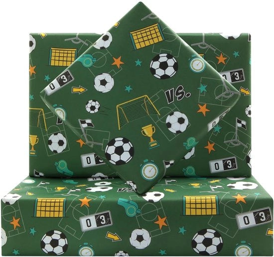 Pacco di regalo per bambini calciatori - 4 fogli 50x70 cm - Carta di alta qualità