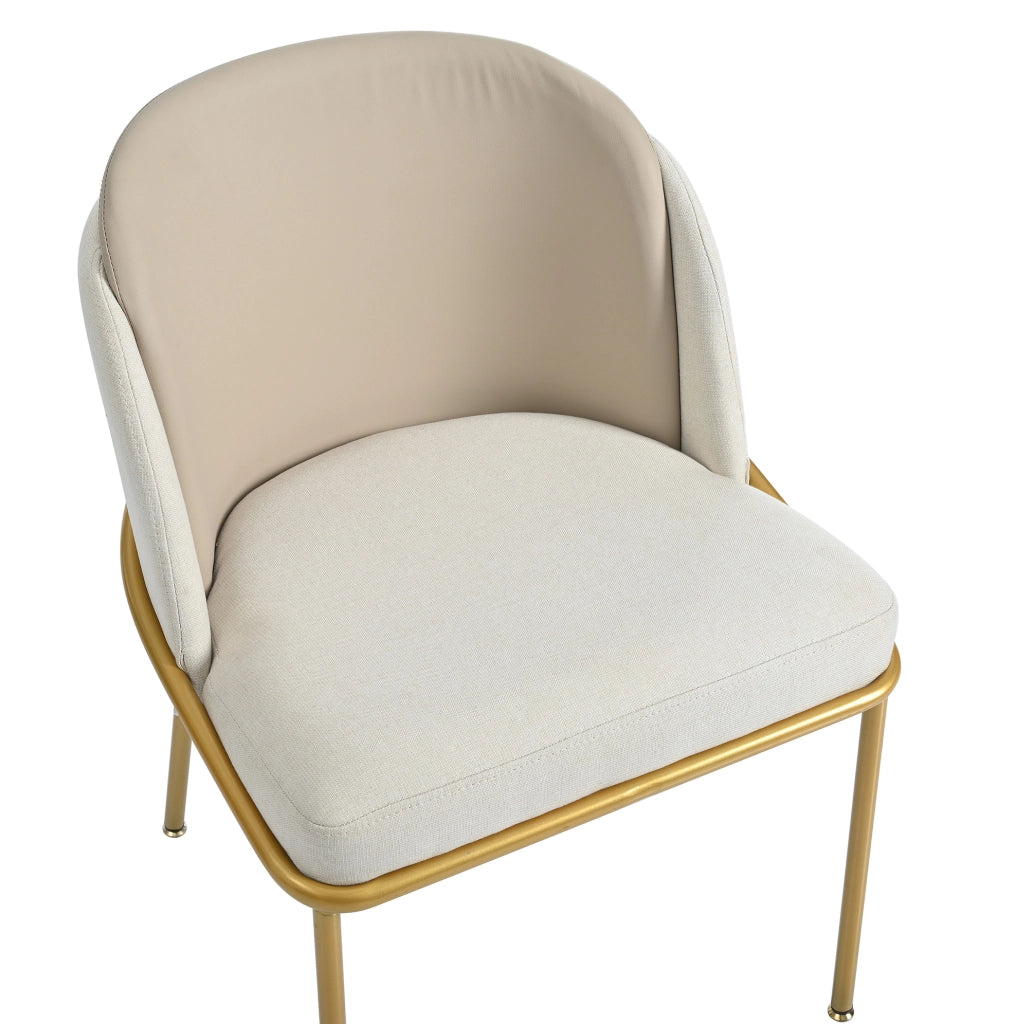Sedia da pranzo con piedini regolabili; schienale ergonomico in metallo e legno beige