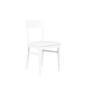 4x Sedia in legno laccato bianco con seduta in similpelle 445xh. 82 cm