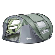 TENDA DA CAMPEGGIO POP UP 4-5 POSTI 264 X 220 X 123 CM GRIGIO E VERDE