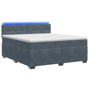 Letto con Box Spring, Materasso e LED Grigio Scuro 160 x 200 cm 3452211