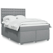 Giroletto a Molle con Materasso Grigio Chiaro 140x200cm Tessuto