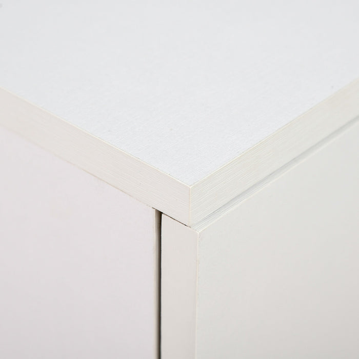 Mobile TV in legno con Ruote e 2 ante Bianco 60x35x65 cm