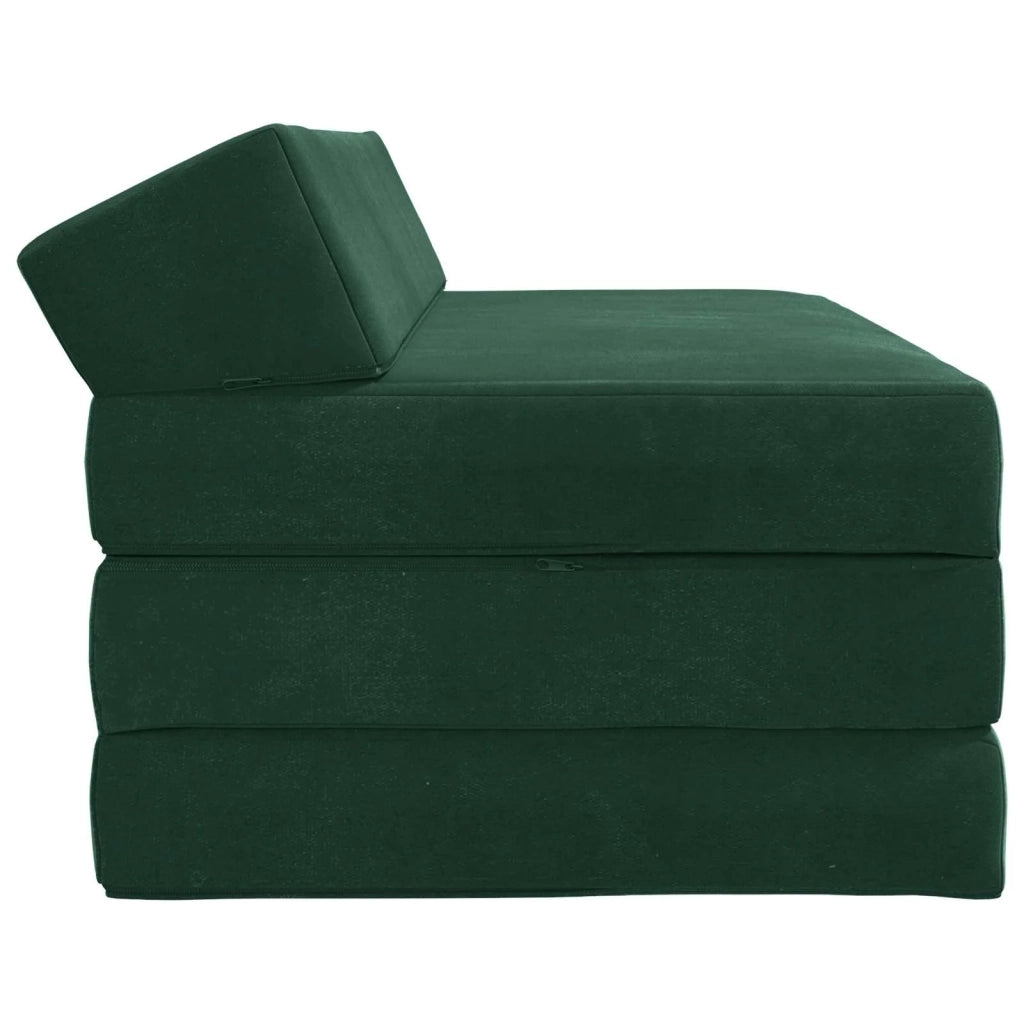 Divano Letto Pieghevole Verde Scuro 120 x 60 x 49 cm Tessuto