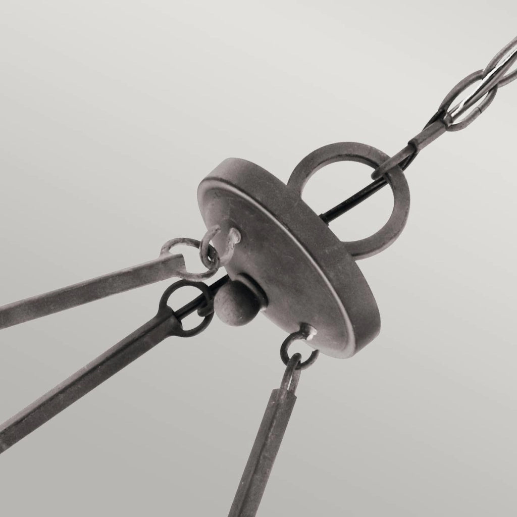 Lampadario Taulbee medioevale zinco anticato 6xE14 Kichler