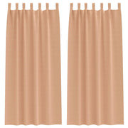 Tende Oscuranti | Tende Blackout con Anelli 2 pz Marrone Chiaro 225 x 140 cm
