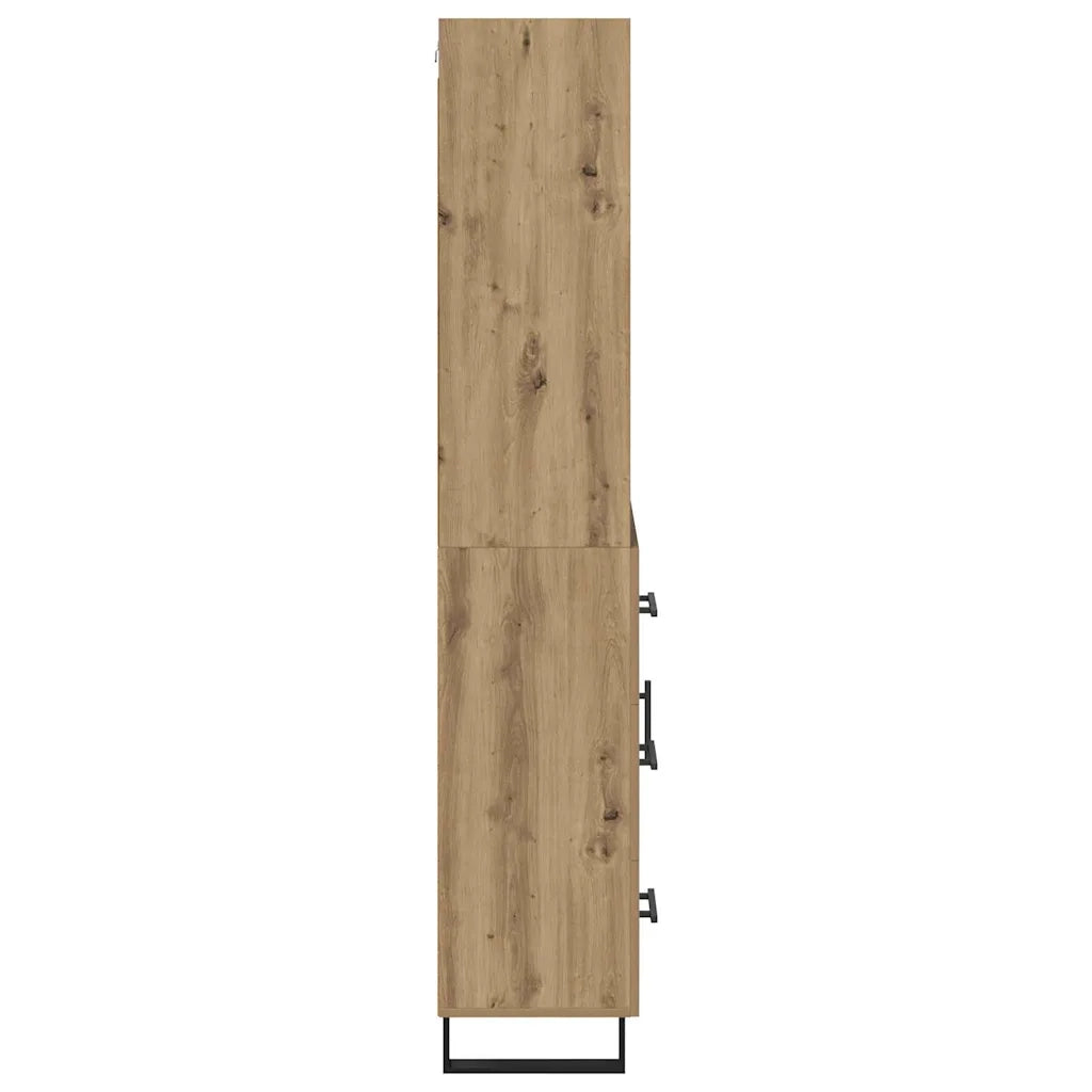 Credenza con Cassetto-Buffet-Armadio da cucina Rovere artigianale 69,5 x 34 x 180 cm 485702