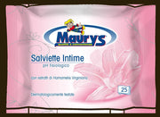 MAURY'S SALVIETTE DETERGENTI UMIDIFICATE INTIME 25PZ PH FISIOLOGICO
