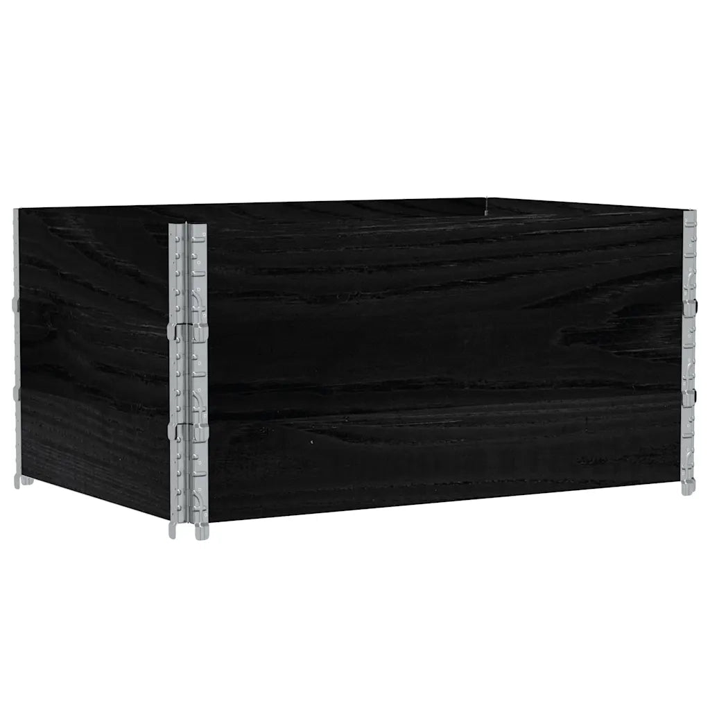 Paretali per Pallet 3 pz Neri 120x80cm Legno Massello di Pino CFW1376544