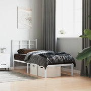Giroletto senza Materasso con Testiera-Struttura Letto Metallo Bianco 75x190 cm 608385