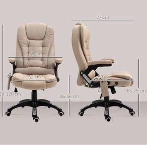 Poltrona ufficio ergonomica con massaggio e riscaldamento, reclinabile, marrone