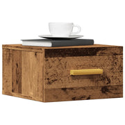 Comodini a Muro 2 pz Legno Antico 35x35x20 cm 857064