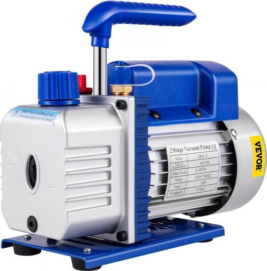 Pompa a vuoto a rotazione 2-traps 9 CFM 1 HP per aria condizionata con indicatori di temperatura