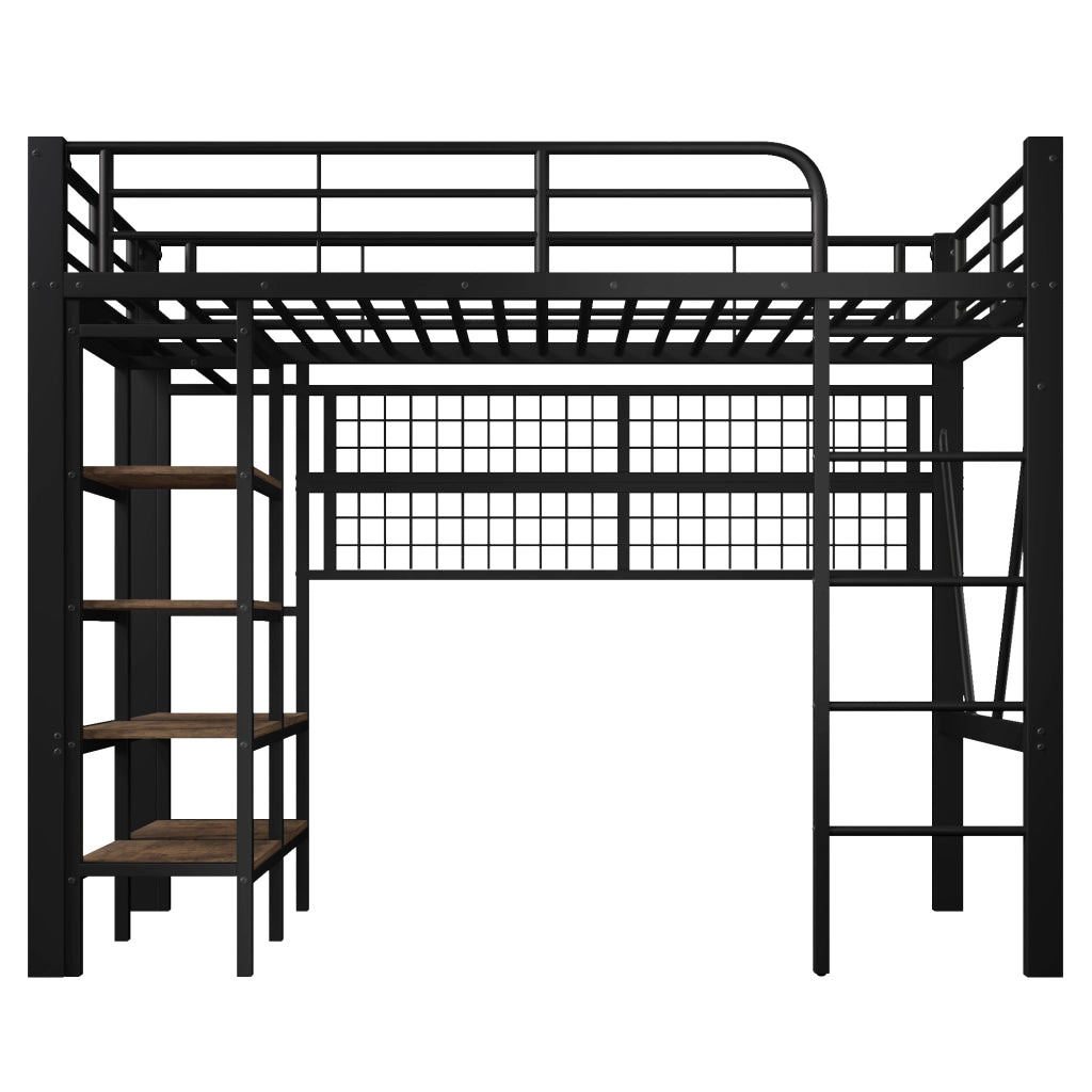 LETTO a soppalco 90x200 cm in metallo e MDF nero