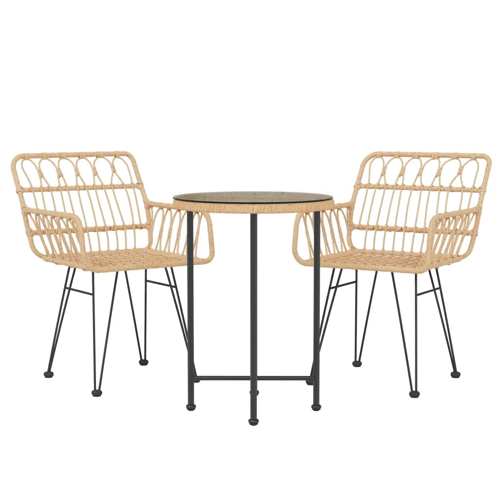 Set da Pranzo da Giardino 3 pz in Polyrattan cod mxl 40050