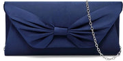 Tas da Sposa con Faccia a Strisce Satinata con Catena per Donna Clutch Portafoglio Borsa Matrimonio