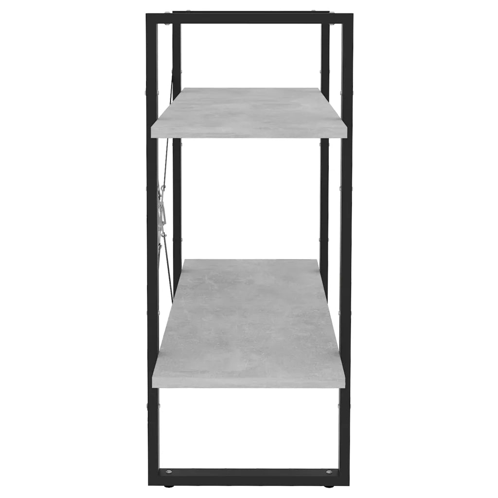 Libreria 2 Ripiani Grigio Cemento 80x30x70 cm Legno Multistrato 806451