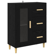 Credenza | Madia | Buffet da pranzo | Armadio da pranzo Rovere Nero 69,5 x 34 x 90 cm Legno multistrato