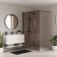 Parete Doccia Rea Flexi Brown / Black 120