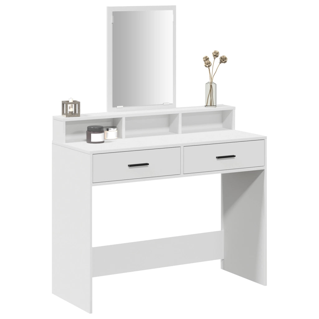 Toilette con Cassetti Bianca 100x41x140 cm di