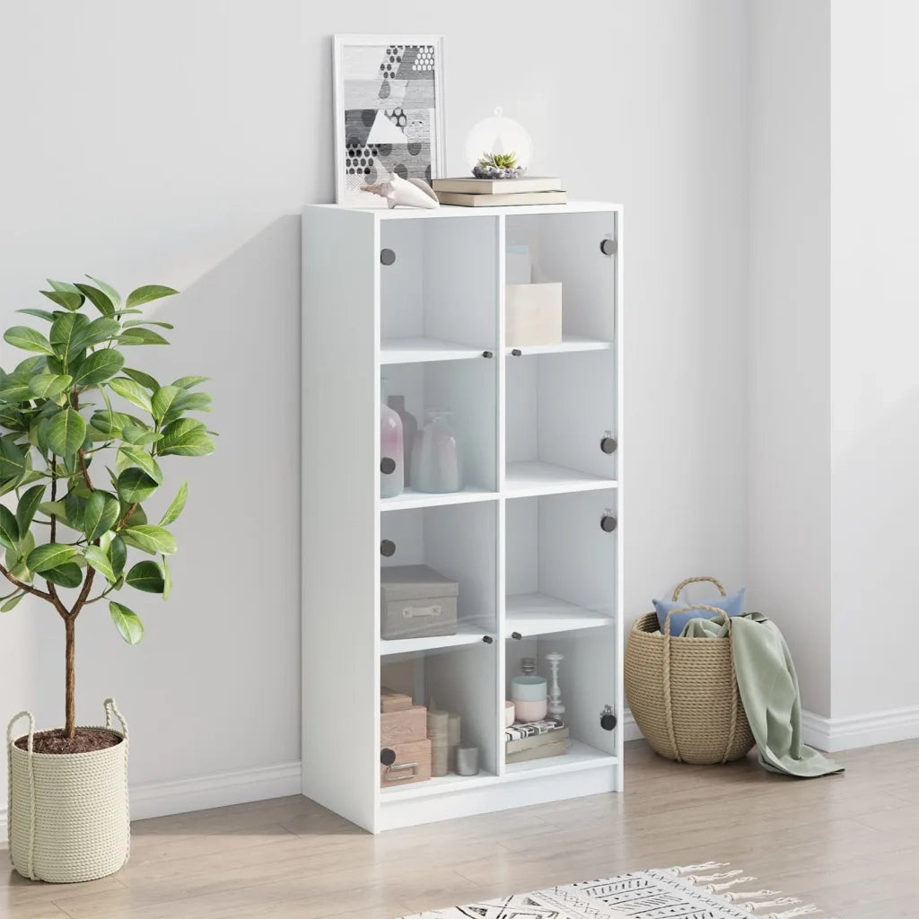 Credenza con Ante Bianca 68x37x142 cm Legno Multistrato
