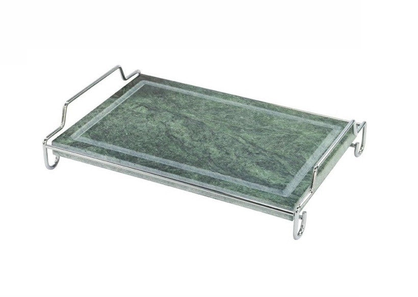 Piastra Pietra Ollare con Supporto Stand in Acciaio Rettangolare 25 x 40 cm