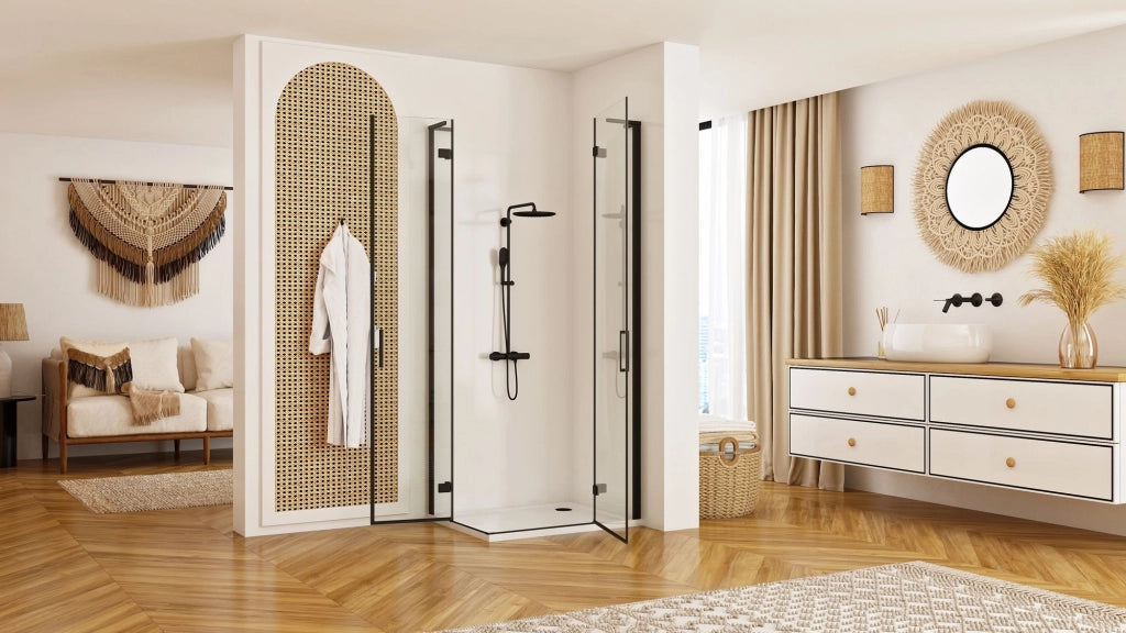Cabina Doccia Rea Hugo Double Black 80x80
