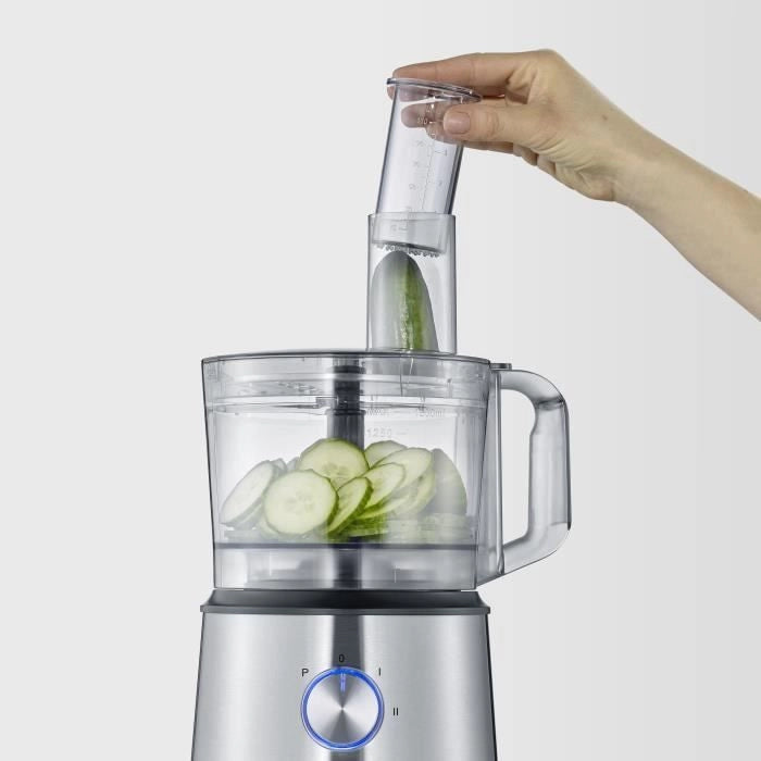 SEVERIN KM3892 Robot da Cucina Multifunzione - 1200 W - Acciaio Inox e Nero - Frullatore 1,5 L - 2 Velocità + Impulsi