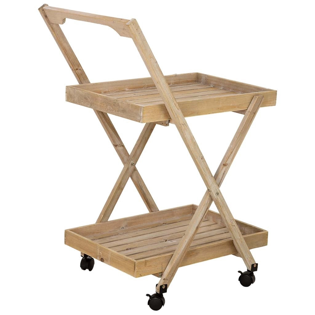Carrello espositore legno marrone 118,5x17x51,5h cm