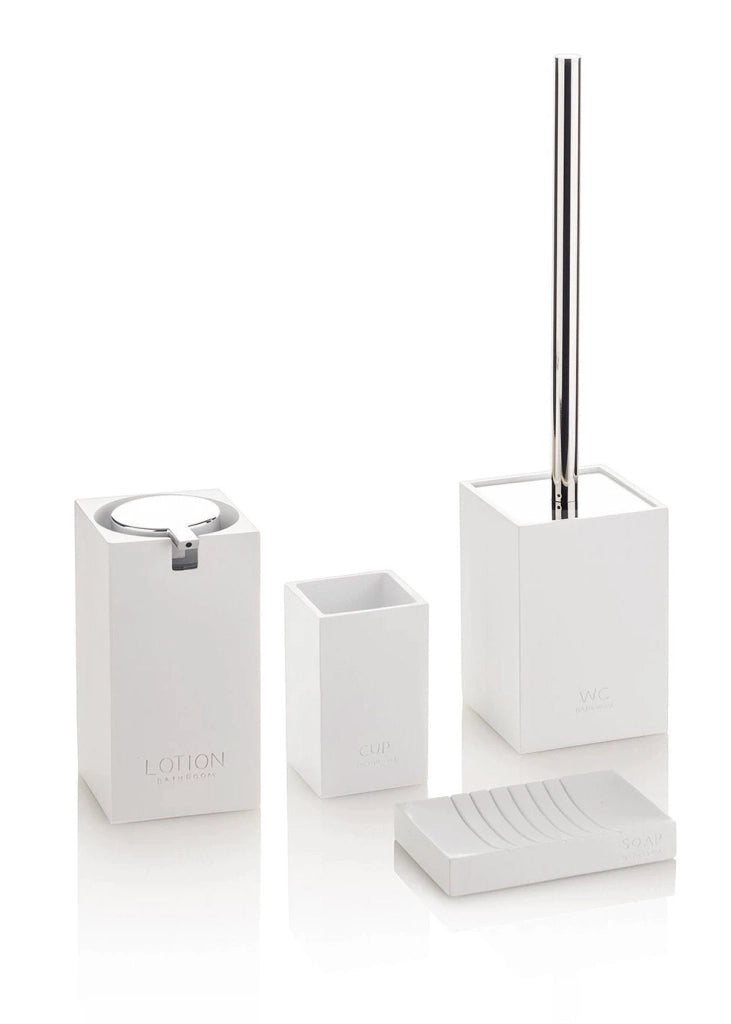 Set 4 Accessori da Bagno in Resina TFT Accessories Elfo Bianco