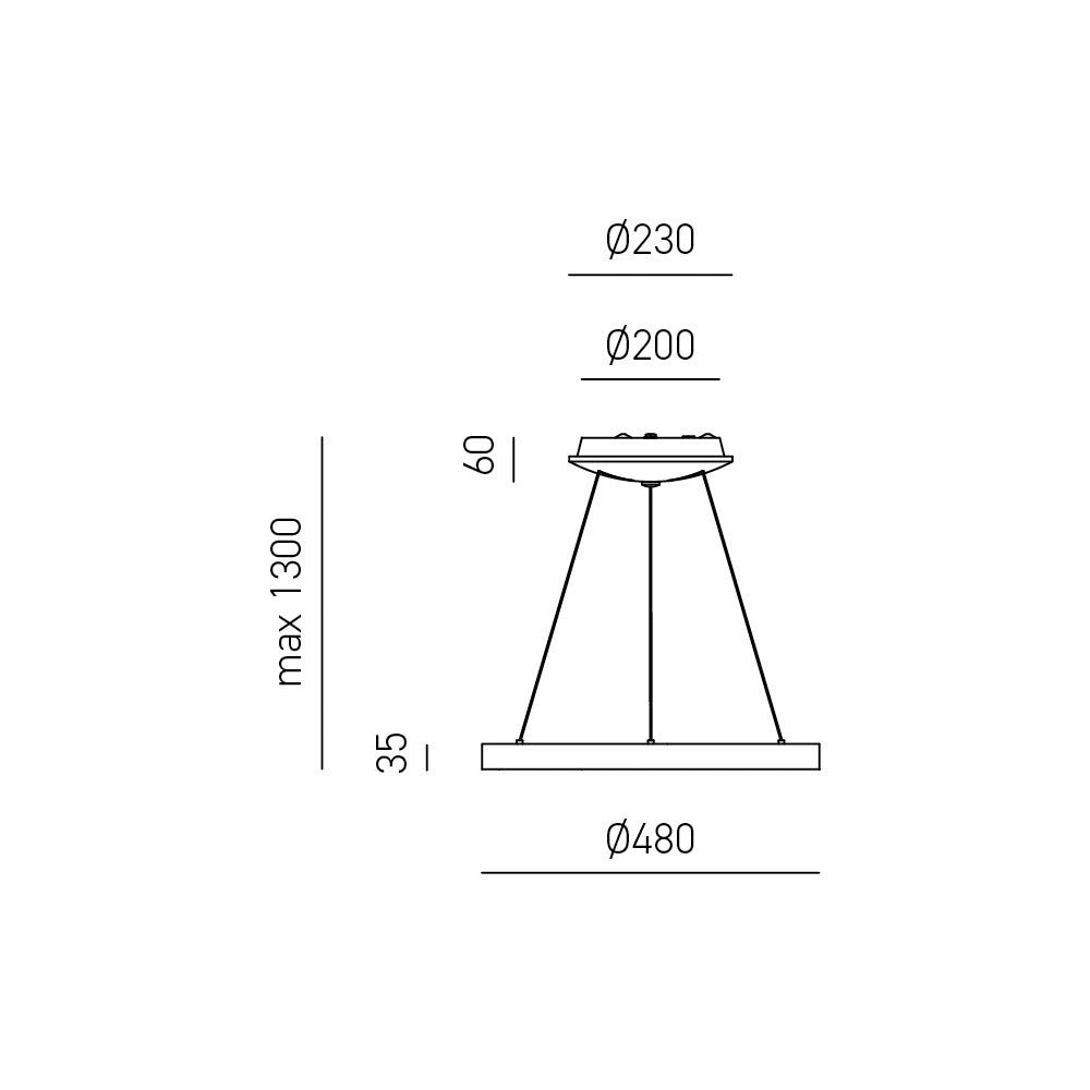 Lampada a sospensione KRIZIA S/P 3000K Oro - LED 30W 2200lm dimmerabile taglio fase + push in alluminio spazzolato - Gea Luce