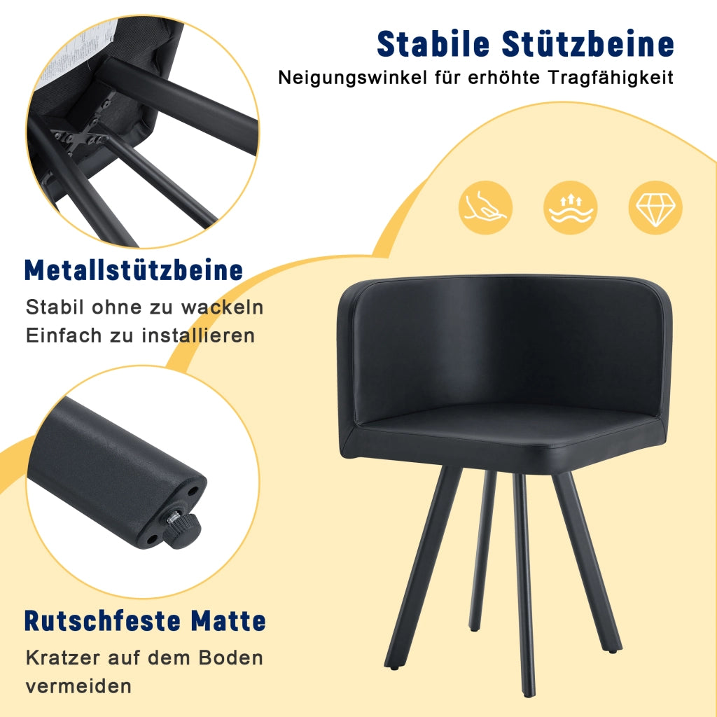 Tavolo da pranzo allungabile con sedie contenibili per 4 6 persone in MDF e metallo nero e effetto legno