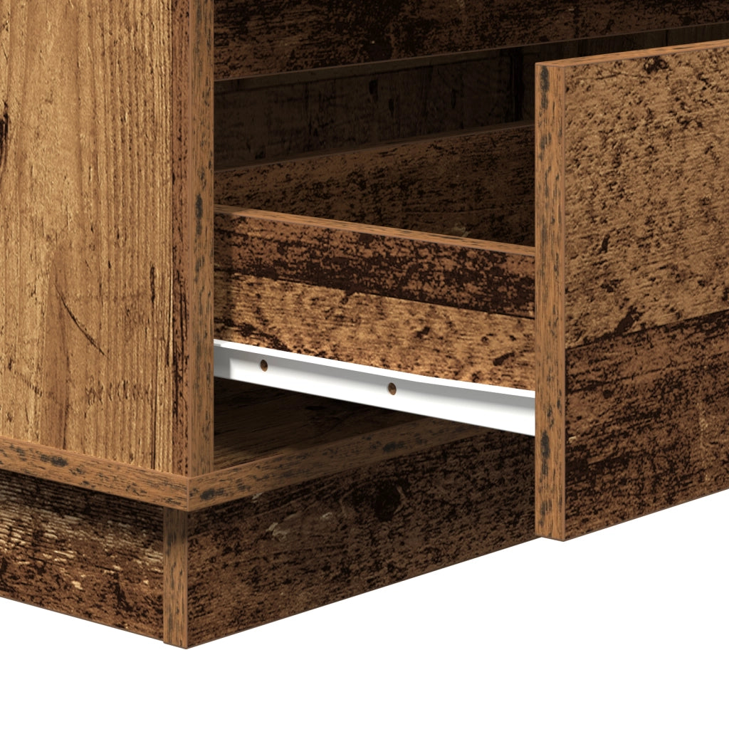 Comodino  con LED in Legno Antico 71x34,5x75 cm in Legno Ingenerizzato