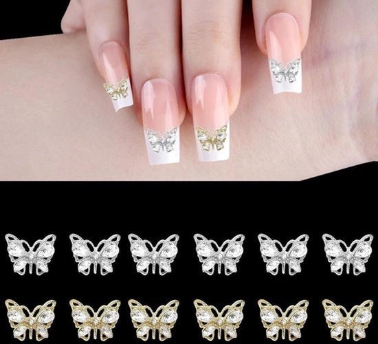 Accessori per unghie 3D - decorazioni acriliche con glitter - unghie 3D - accessori per unghie femminili - decorazioni per manicure - oro argento