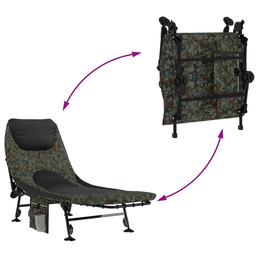 Letto da Pesca Gambe Anti Fango Regolabili Pieghevole Mimetico CFW1037761