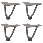 Gambe a forcina per tavolino 4 pz in acciaio naturale 10 cm in acciaio massiccio 4012411