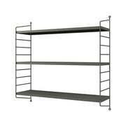 Mensola da parete regolabile a 3 livelli 50 x 60 x 15 cm grigio scuro opaco 03_0007056