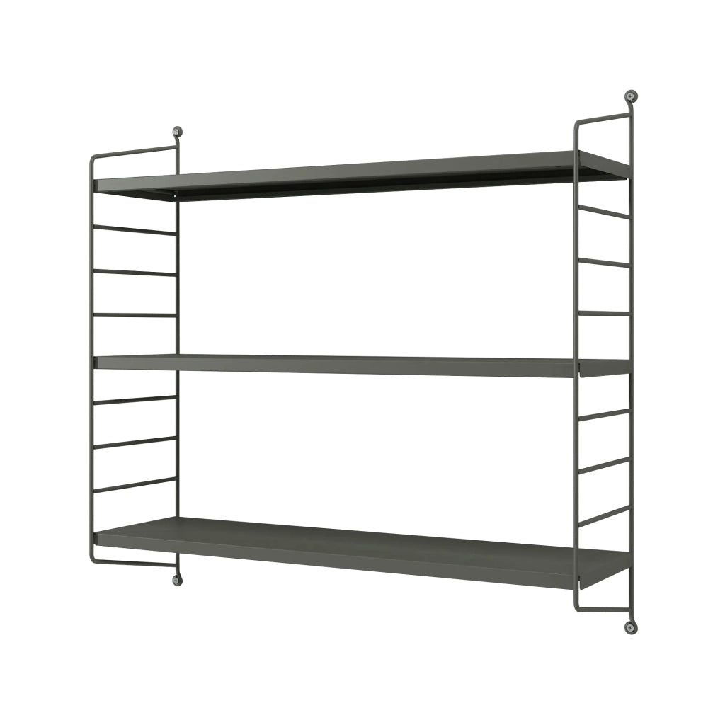 Mensola da parete regolabile a 3 livelli 50 x 60 x 15 cm grigio scuro opaco 03_0007056