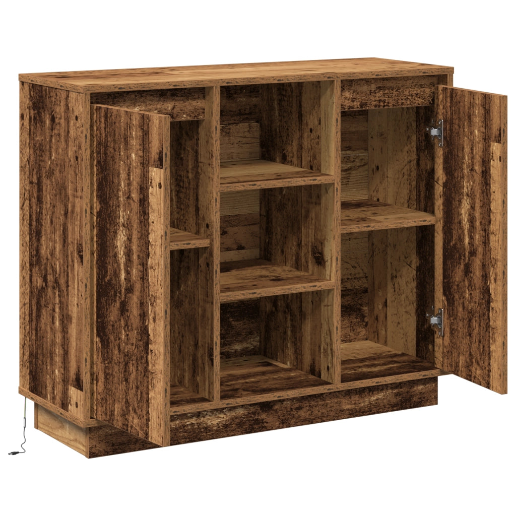 Mobile Sideboard con LED in Legno Vecchio 90x32x75 cm in Legno Ingengnerizzato