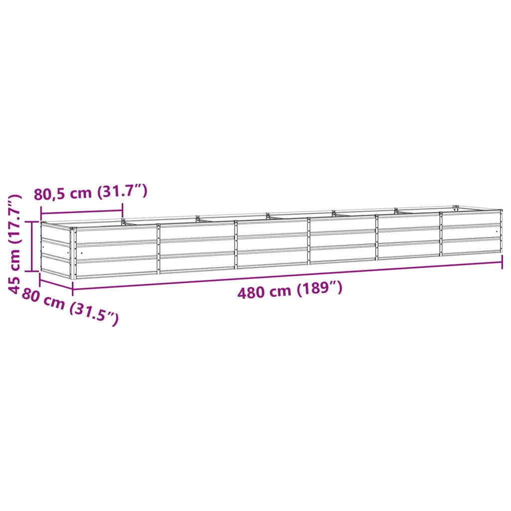 Fioriera moderna 480 x 80 x 45 cm per interni/esterni design industriale acciaio avorio 02_0059152