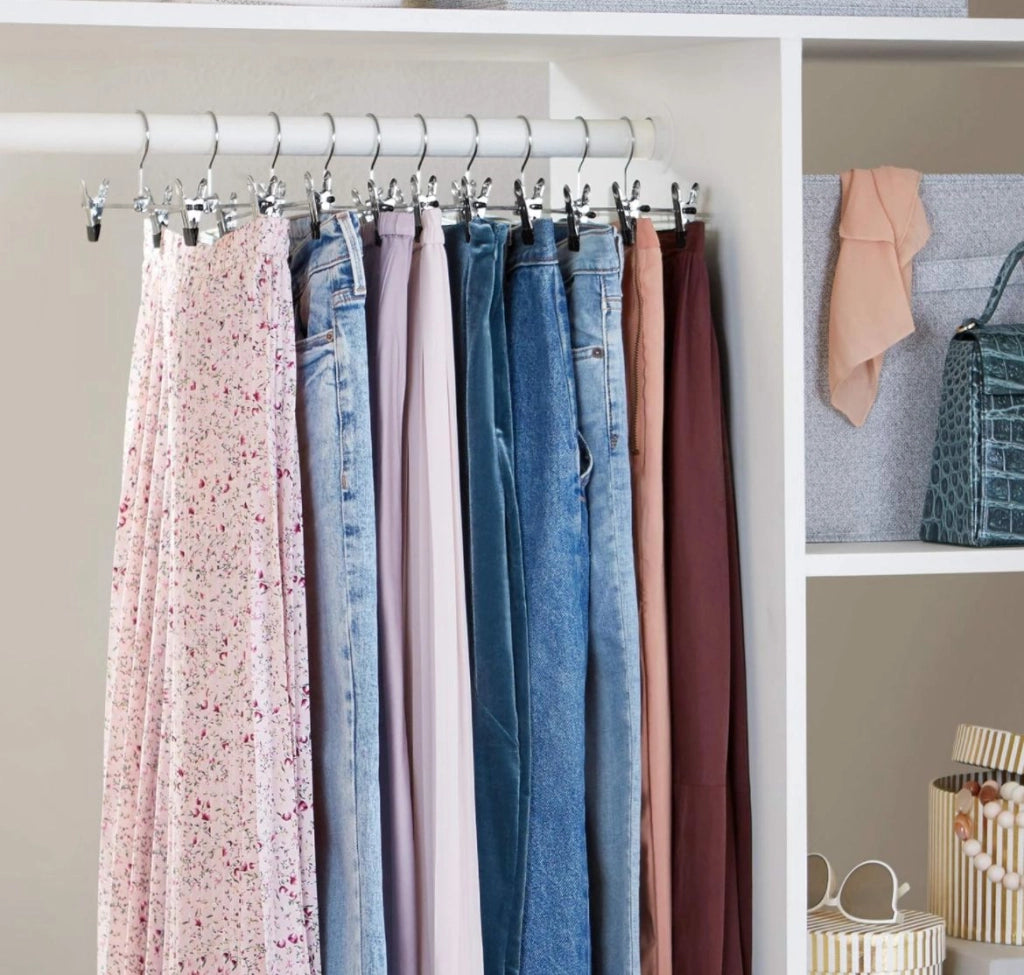 15 Grucce con Pinze a Molla Regolabili e Gancio per Pantaloni ART.79334