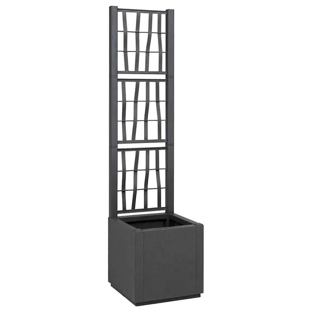 Vaso da giardino-Fioriera da Esterno-Contenitore per Piante Antracite 36 x 36 x 140 cm Polipropilene