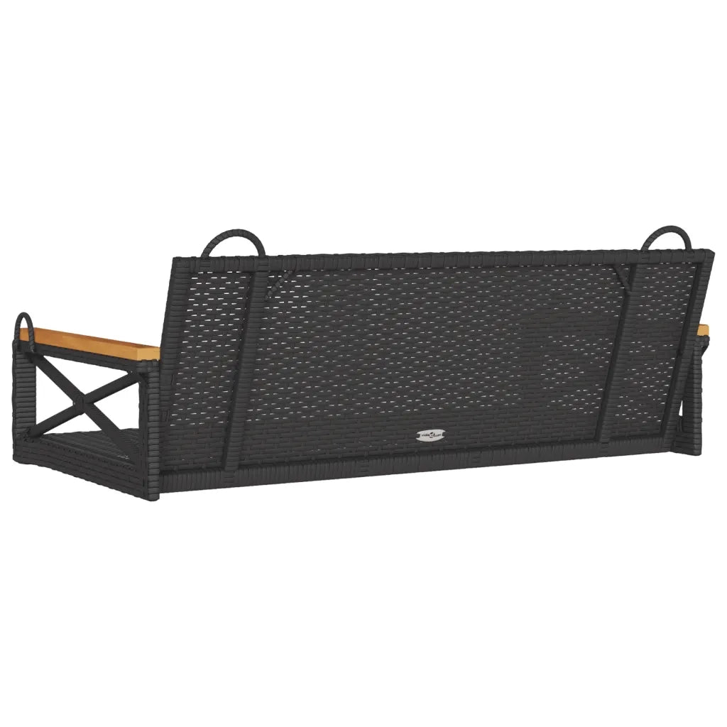Panca da Giardino | Panchina a Dondolo Nera 109x62x40 cm in Polyrattan