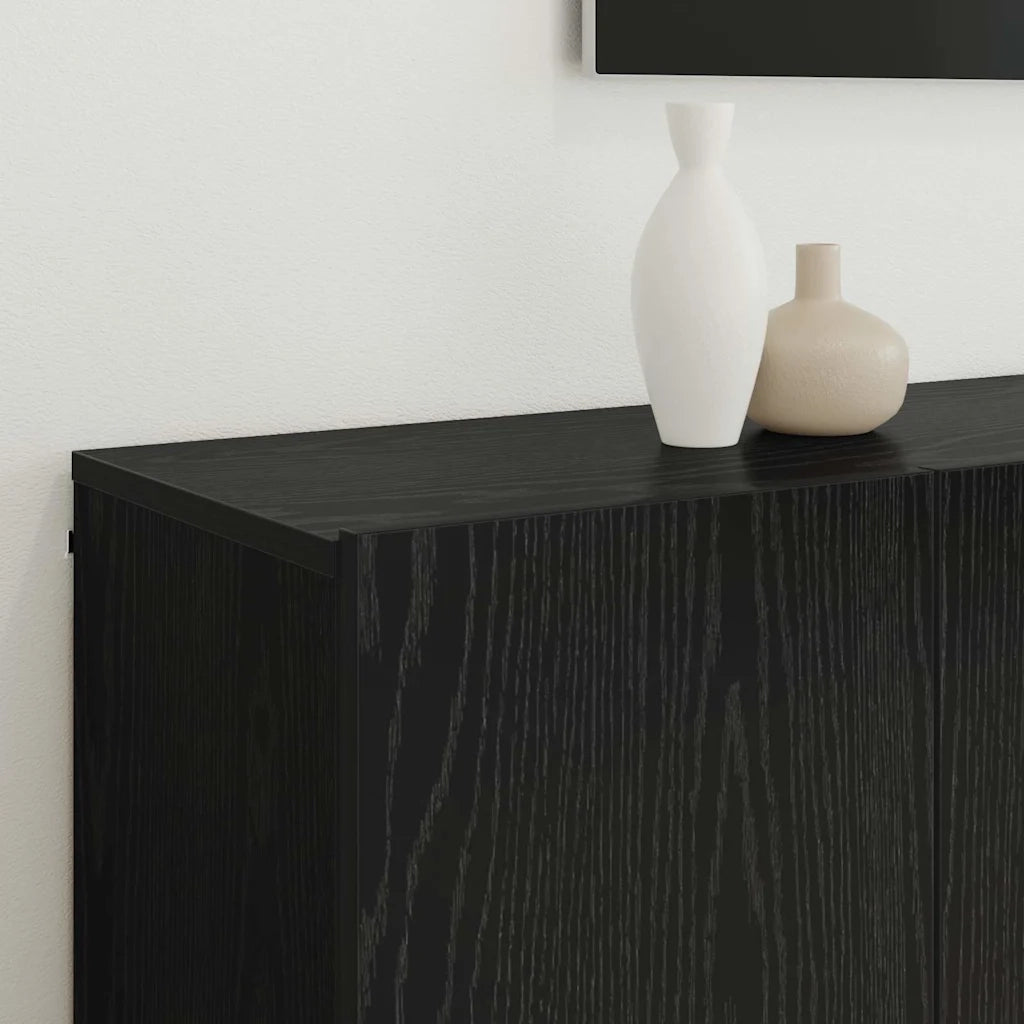 Unità TV Montaggio a parete 6 pcs Rovere nero Legno multistrato