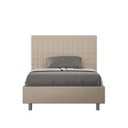 Letto singolo senza rete imbottito 100x190 similpelle tortora Sunny