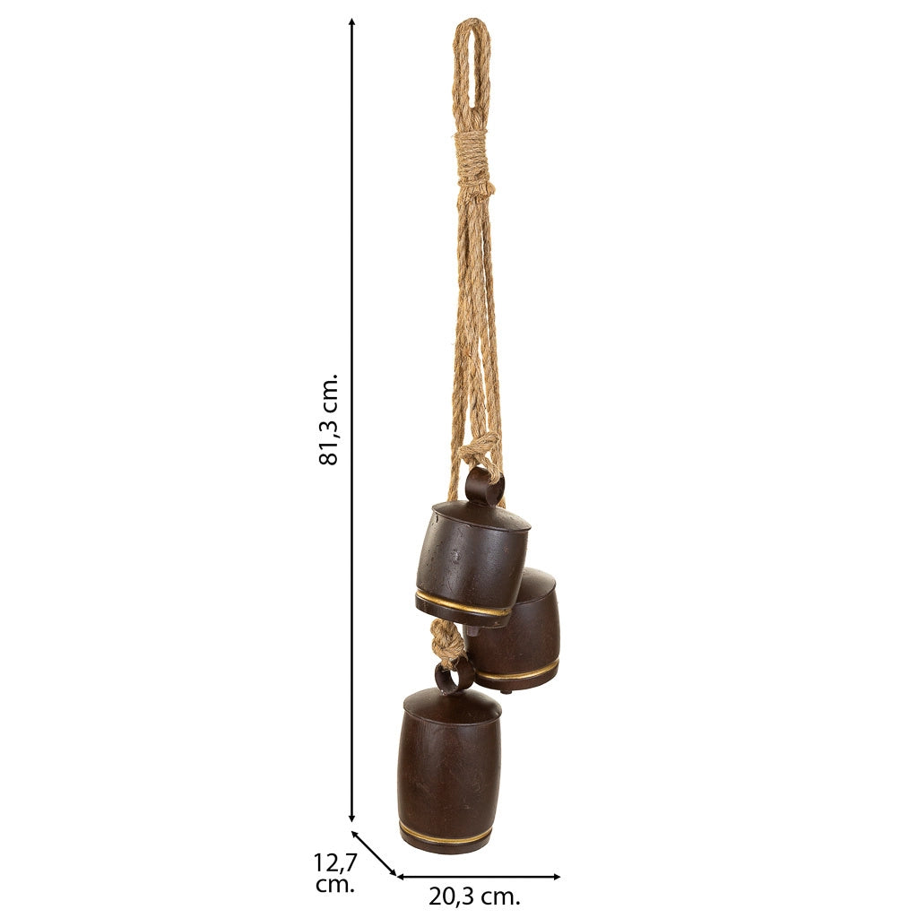 Campana decorativa in metallo marrone 20,3x12,7x81,3h
