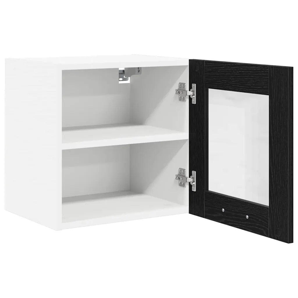 Armadio pensile con porta 2 pcs Rovere Nero 40 x 31 x 40 cm